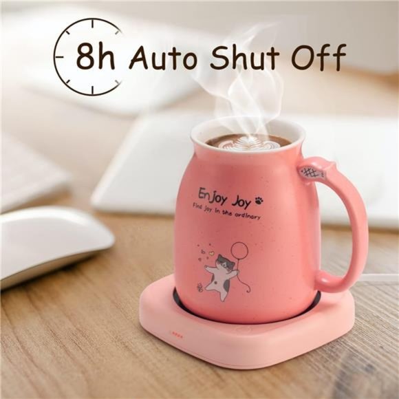 Smart Coffee Mug Warmer & Cute Cat Mug Set, Beverage Cup Warmer for Desk Home - Picture 5 of 6